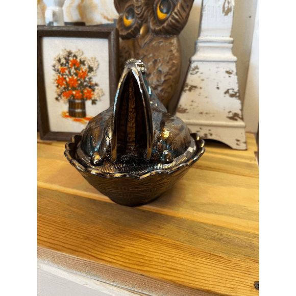 Vintage Fenton 8" Amethyst Carnival Glass Hen On Nest 5182CN - Picture 7 of 7